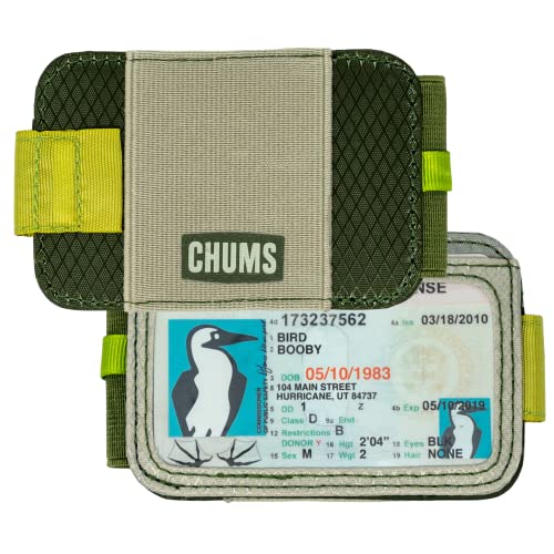 Image of Chums Bandit Bi-Fold Wallet, Slim RFID Wallet, Olive /Tan, 2.5 inches x 4.25