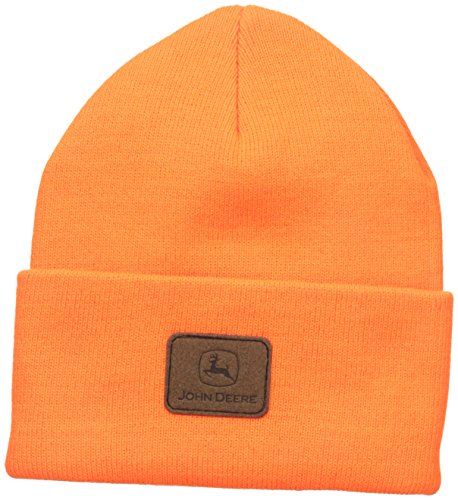 John Deere Men's Solid Beanie, Orange, One Size