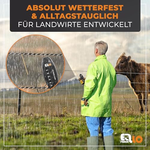 Ellofence LED Zaunprüfer - Praktischer Weidezauntester mit 6-fach LED-Anzeige - Weidezaun Prüfgerät ohne Batterie - Einfache Zaunkontrolle für Stromzaun - Robustes Elektrozaun Zubehör