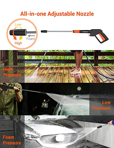PAXCESS Electric Pressure Power Washer, High Jet Washer Portable Car Washer Machine with Spray Gun,26ft High Pressure Hose and Hose Reel,Jet Wash for Deep Clean Patios Fences Garden - Thumbnail 3