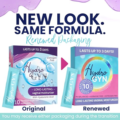 Image of Hydro GYN Vaginal Moisturizer with Hyaluronic Acid for Vaginal Dryness, 10 | Long Lasting, Vaginal Irritation, Vitamin E, Feminine Care, Hormone Free, Pre and Post Menopausal, 10 Pre Filled Applicators