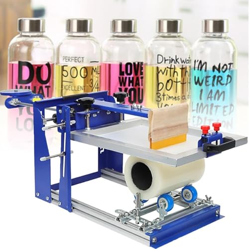 DJCDDM Screen Printing Machine, Curved Bottle Screen Printing Machine, Suitable for Printing with A of Less Than