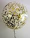 Confetti Balloon Jumbo Latex Balloon Filled with Multicolor Confetti (36" Golden Spot)