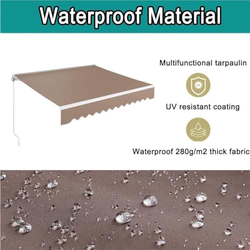 Toile de polyester pour auvent résistant aux UV et imperméable 6x3,5m - 2