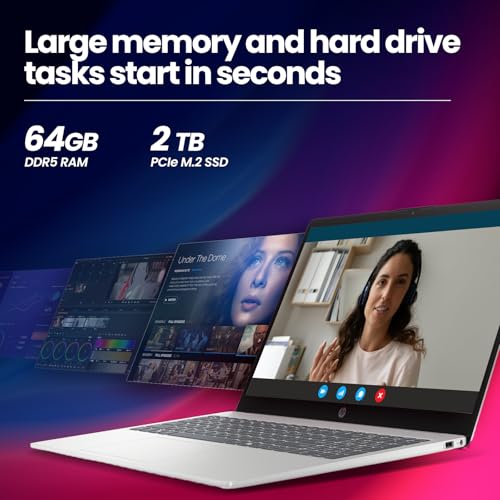Image of HP 17.3 inch Touchscreen Laptop, 13th Gen Intel 12-Core Ultra 7 255U, Copilot AI&12 Tops NPU, WiFi 6& BT 5.4, 64GB RAM DDR5&2TB SSD, Long Battery Life, Win 11 Pro with 2 in 1 Dock and Laptop Stand