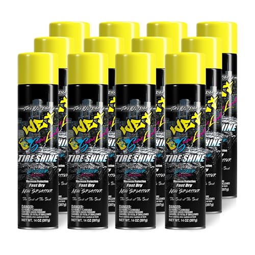 Street Legal The Ultimate Wet Tire Shine, High Gloss Wet-Look Tire Dressing, Silicone-Based Formula, 14 oz Aerosol (Pack of 12)