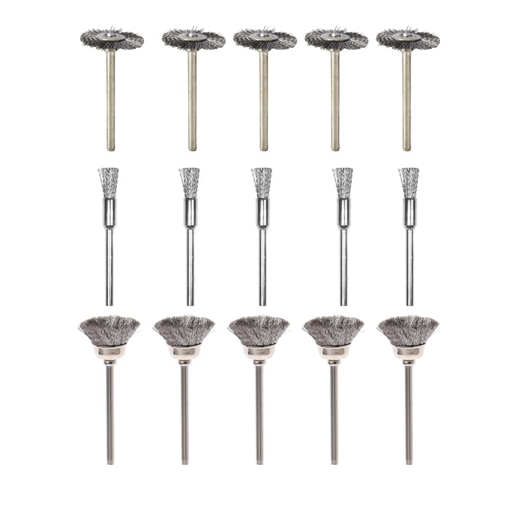 1/5/10pcs Steel Wire Brush Cleaning Polishing Wheel For Rotary Tool Drill Bit