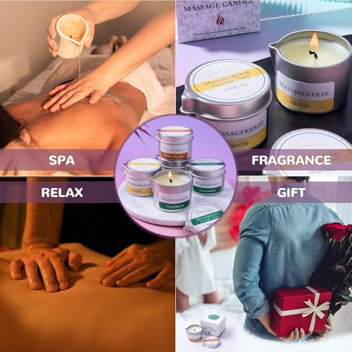 Scented Massagekerze Candle for Body SPA, Coconut Oil Based Body Lotion Low Temp for Relaxation 50ml (Chamomile)