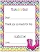 MyExpression.com 20 Magenta Roller Skates Fill-in Birthday Thank You Cards