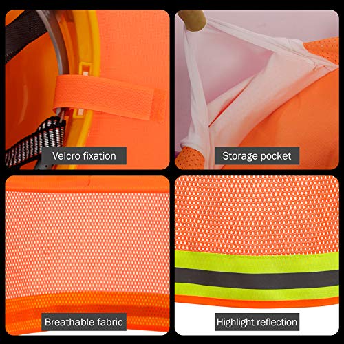 Image of Hard Hat Sun Shade - High Visibility Visor Neck Shade With Reflective Strip, Full Brim Accessories for Men & Women (Hat Not Included), Orange, 4 Pack