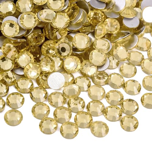 Image of 1440pcs Flat Back Rhinestones Round Gems for Nail Art and Craft Glue Fix,Crystal Stone Beads Bedazzling gems for Crafting 0.18 inch 4.8mm SS20 Jonquil