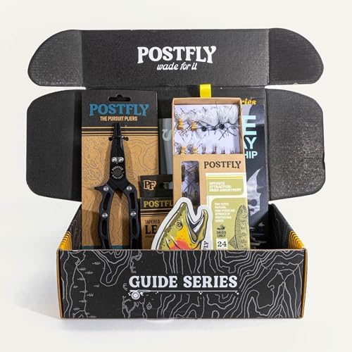 Guide Series Trout Fly Fishing Kit - Premium Assortment and Gear - Angler Gift Box - 24 Premium Trout Flies and Fly Fishing Accessories