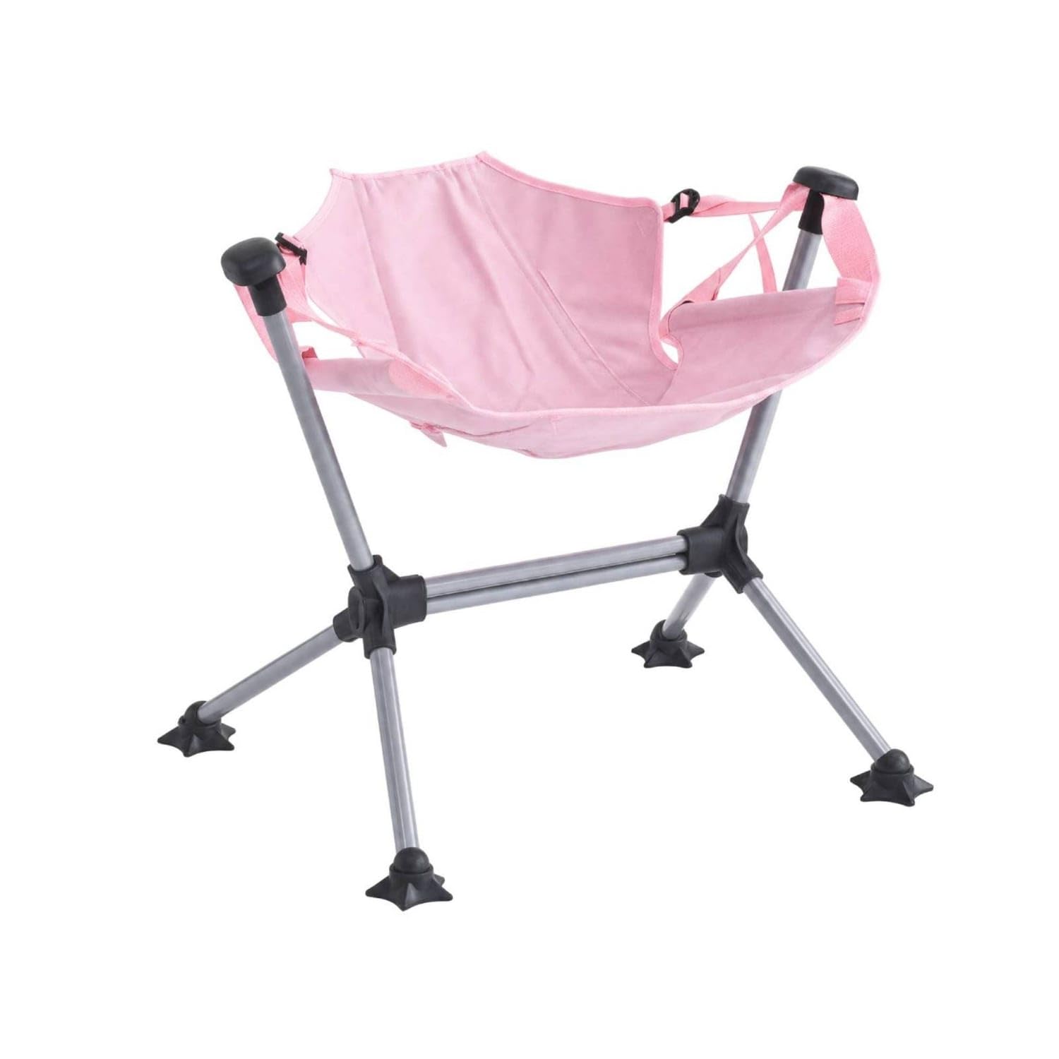 Portable Camping Swing Chair Foldable Outdoor Pink Aluminum | Soothing Motion Smart Safety Adjustable Comfort Compact Portability Aluminum Pink-image-47