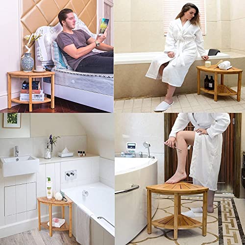 Siège de salle de bain avec étagère de rangement pour douche senior - 7