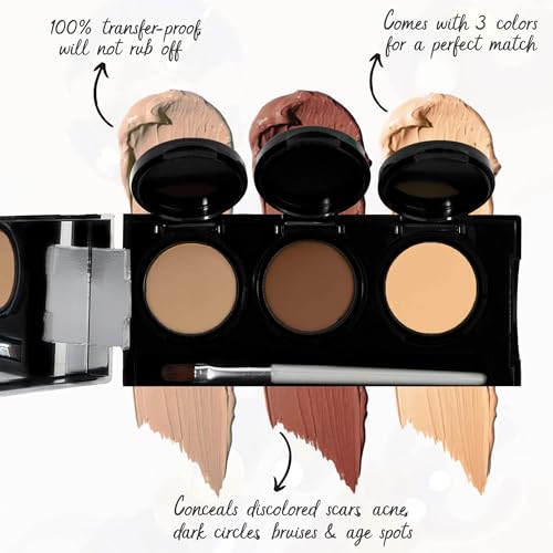 Dermaflage Waterproof Concealer Palette (Medium) - Concealer Full Coverage, Matte Finish for Face & Body - Hides Dark Circles & Acne - Smudge Proof