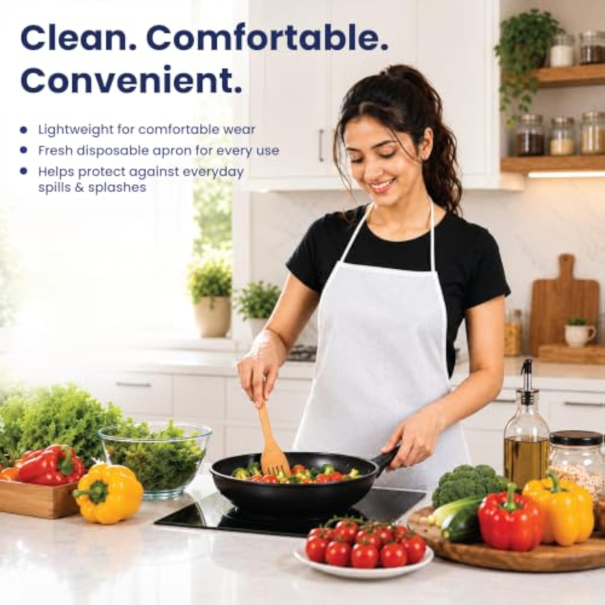 Non-Woven Disposable Apron for Adults, Kitchen & Spa Use