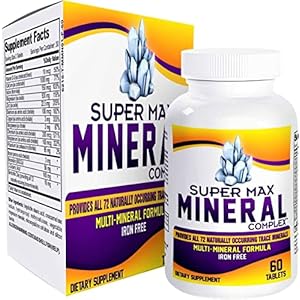 SuperMAX Multimineral Supplement (Iron Free) with 72 Trace Minerals – Natural Multiminerals – High Potency Multi Mineral…