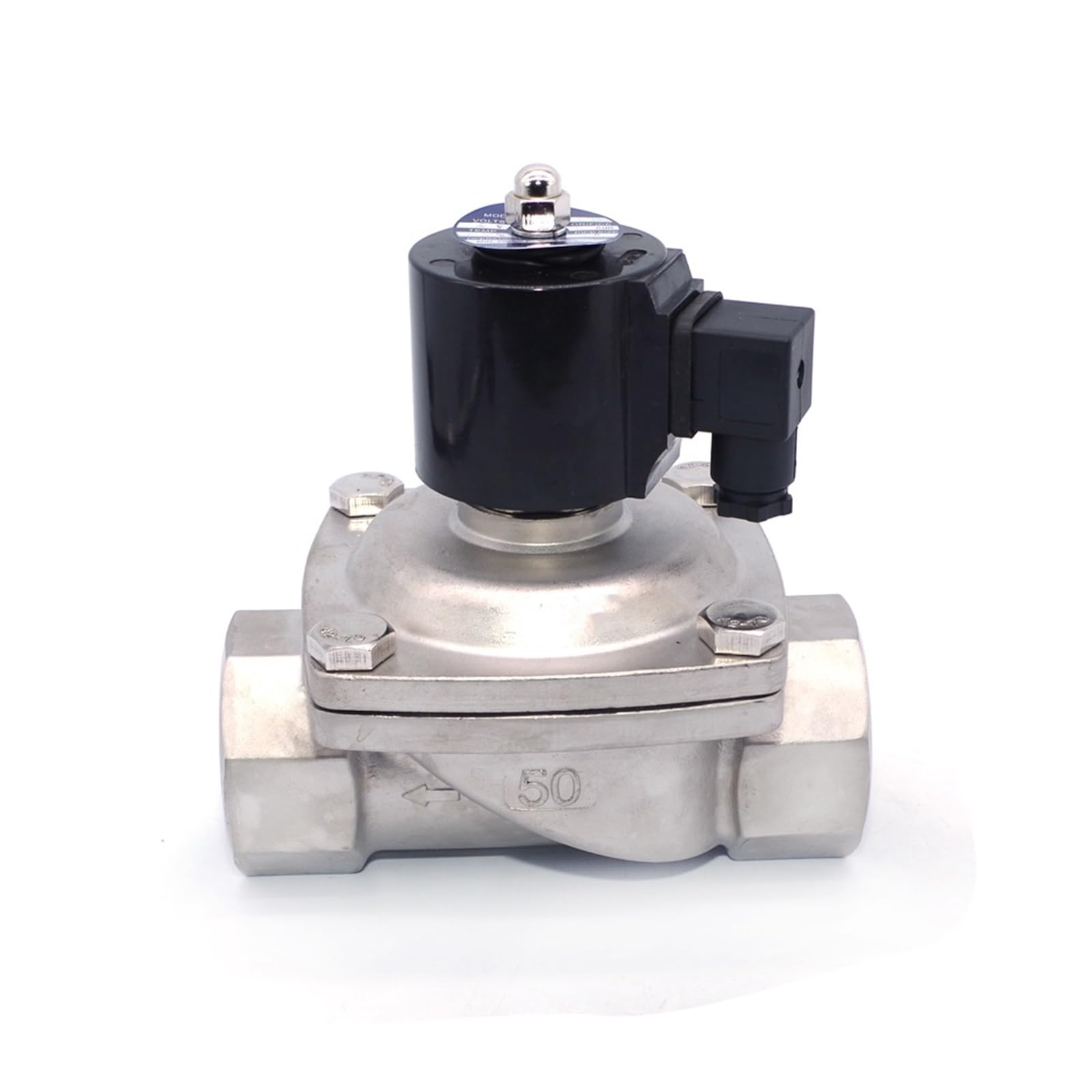 QXWPBIBAN 2" NPT DN50 Solenoid Valve Low pressure24VAC 24VDC 110VAC 220VAC 12VDC Stainless Steel DIN Coil(24VAC)