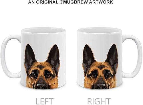 Miniatura 1 de MUGBREW Taza de café de cerámica de perro pastor alemán negro tostado, 11 onzas