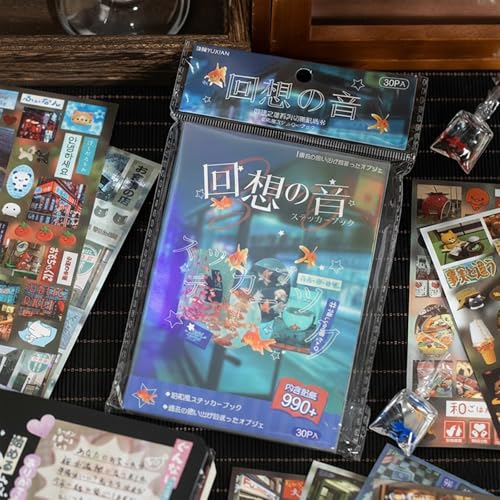 Image of Japanese Sticker Book,990Pcs Heisei Retro Stickers Manga Style Japanese Kawaii Stickers Journaling Scrapbooking for Adults