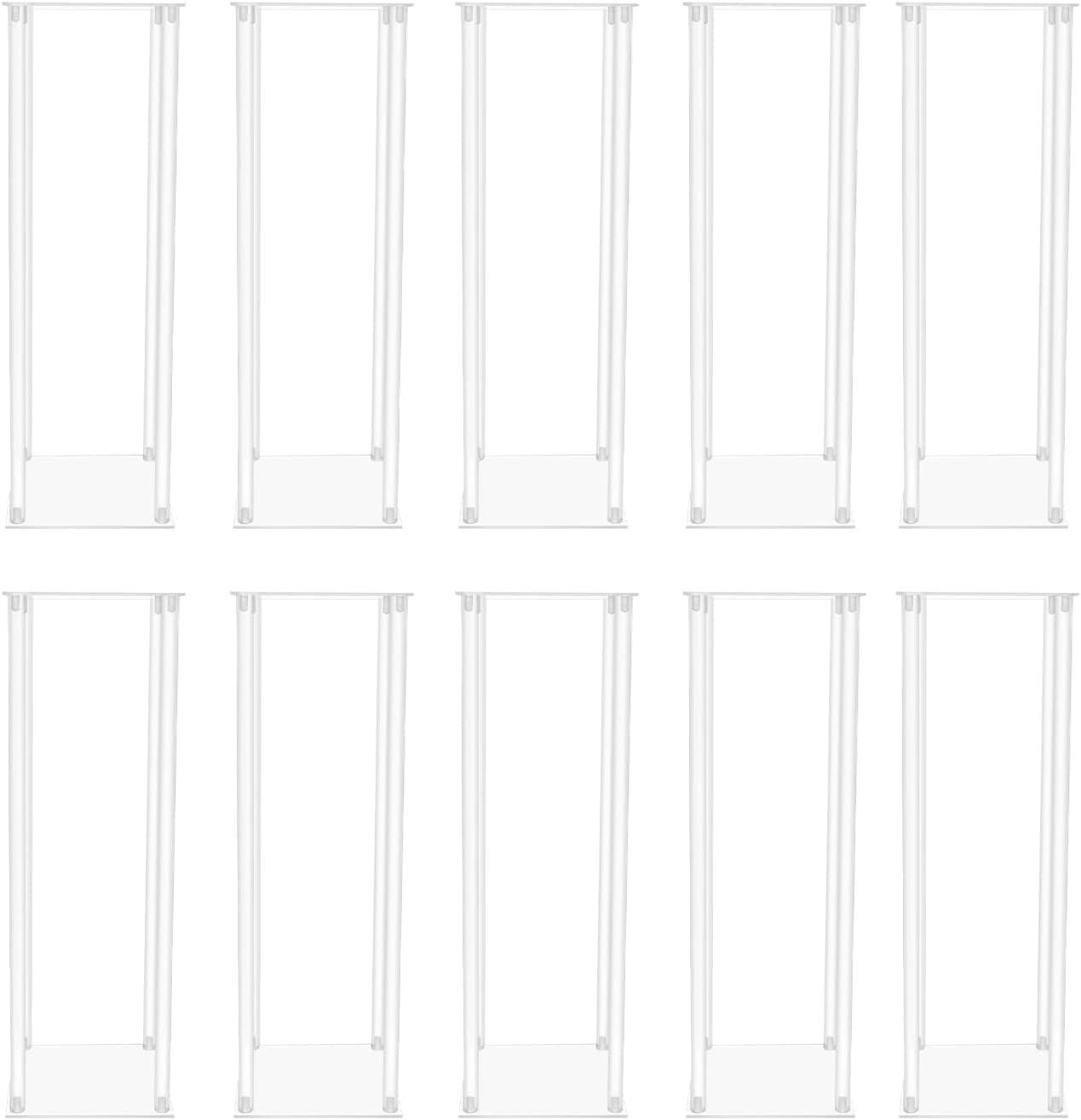 10PCS 23.6inch High Wedding Flower Stand with Acrylic Laminate, Acrylic Vase Column Geometric Centerpiece Stands, Floral Display Rack for T-Stage Events Reception, Party Decoration Home