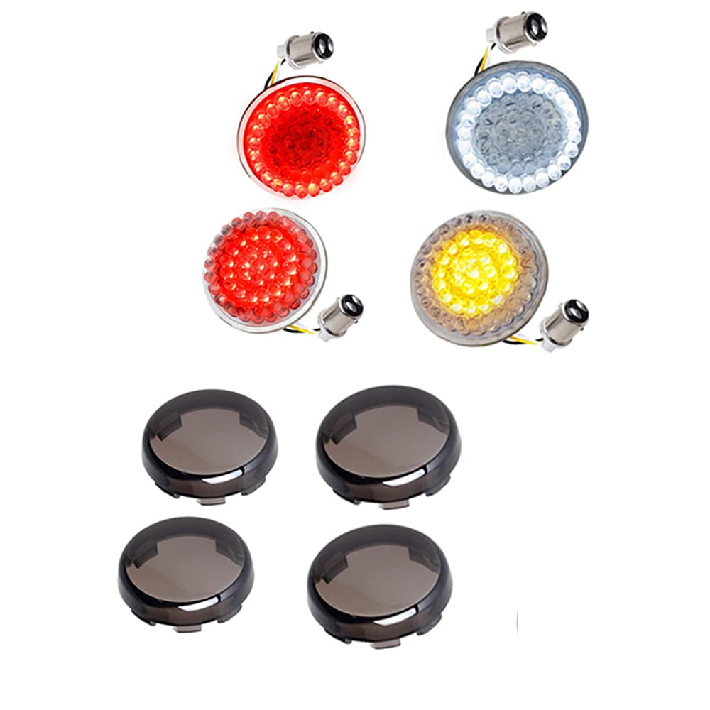 Riloer Moto LED clignotant frein feu arrière 1156/1157 adapté pour Harley Softail Dyna Sportster Touring Tri Glide