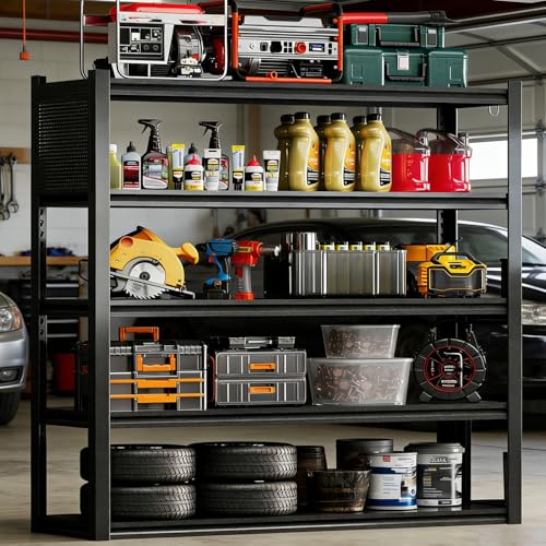 PLMFJQK Garage Shelving Units,59" Wide Heavy Duty 5-Tier Metal Storage
