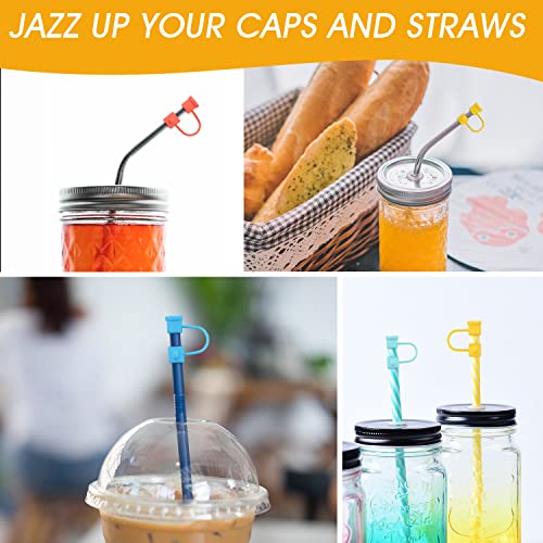 Straw Covers Cap, Benbo 40Pcs Colorful Silicone Straw Tips Lids Protector Cover Reusable Drinking Straw Cap Toppers Drinking Straw Plugs For 6-8 Mm Straws Travel Home Outdoor, 8 Colors #TOP5