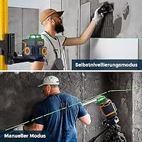 CIGMAN 3×360° Kreuzlinienlaser Grün mit Fernbedienung & Lithium-Akku – Ansicht 5