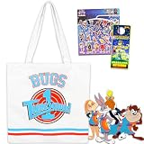 Space Jam Tune Squad Tote Bag - Bundle of 3 Pc Space Jam Party Decorations with Space Jam Bag, Stickers, and Door Hanger | Tune Squad Merchandise