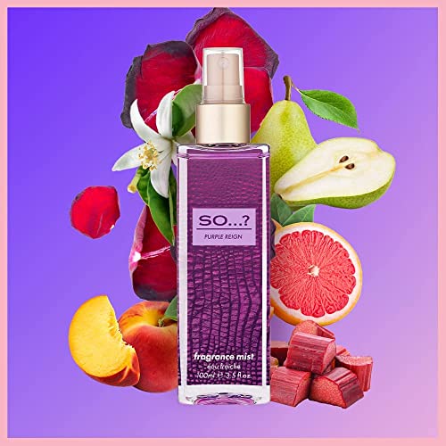 So…? Womens Fragrance Mist Bundle Sorbet Dream, Dark Romance, Purple Reign Body Mist Set 100ml (Pack of 3) - Image 5