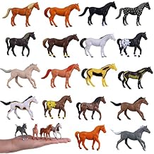JOKFEICE Horse Figures 18PCS Plastic Miniature Animal Toys for Science Project, Learning Educational Toys, Cake Topper Birthday for Kids Toddlers