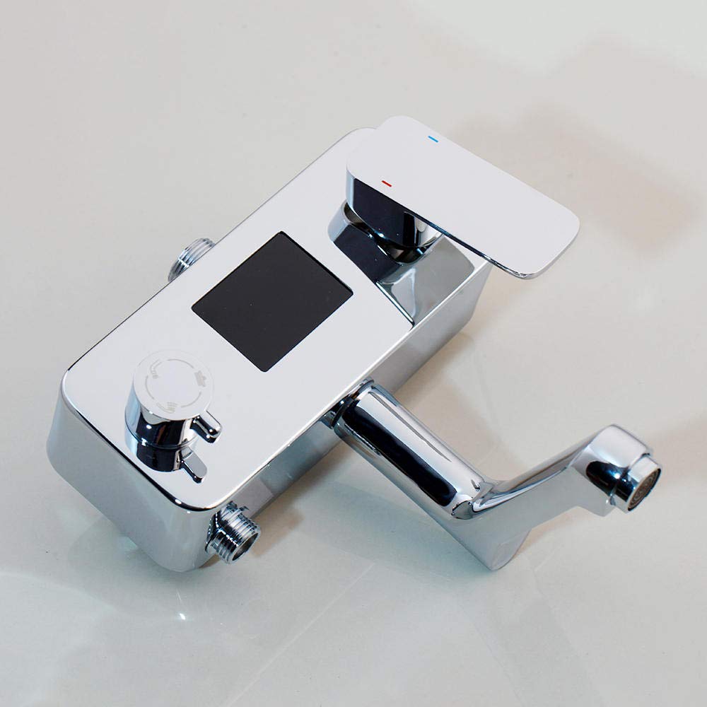 Chrome Polish Opad Opad Shower Krotek Zestaw prysznicowy Mikser Tap Miksery Temperatura cyfrowa wyświetlacz krany prysznicowe Zestaw Zestaw