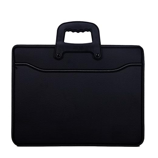 WSLCN Maletín de mano portadocumentos, apto para documentos A4, clasificador, útil para guardar el ordenador portátil, color negro, color Negro