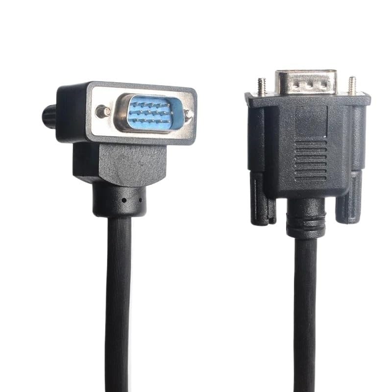 Monitor VGA 90° prawy lewy w górę w dół kąt męski na prosty męski kabel adaptera, typ gęsia szyja, kątowy kabel monitora VGA (góra, 1,5 m)
