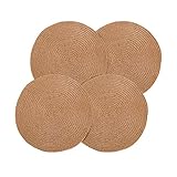 SARO LIFESTYLE 1501.N15R Natural Design Jute Placemat, Natural, 15