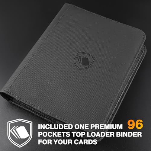 400 Card Sleeves Top Loaders for Cards Included 96 Pockets Top Loader Binder, 3" x 4" Baseball Card Protector Hard Plastic Card Holder for Sports Trading Cards (200 Toploaders + 200 Soft Sleeves) by Pemocyny - Used condition - Image 2