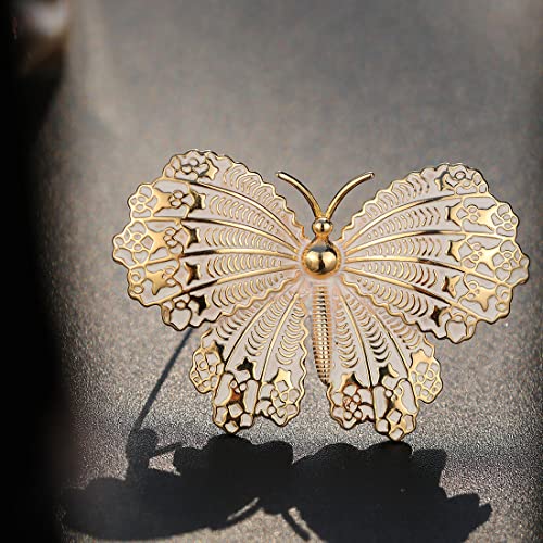 Ailonmei Elegant Pearl Flower Designer Brooch Pins Broches Costume Jewelry For Women Fashion Christmas Gift (Butterfly) #TOP2