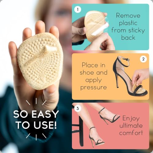 Image of Walkize Metatarsal Pads Women | Heel Inserts for Women | Ball of Foot Cushions (2 Pairs Foot Pads) All Day Pain Relief and Comfort One Size Fits Shoe Inserts
