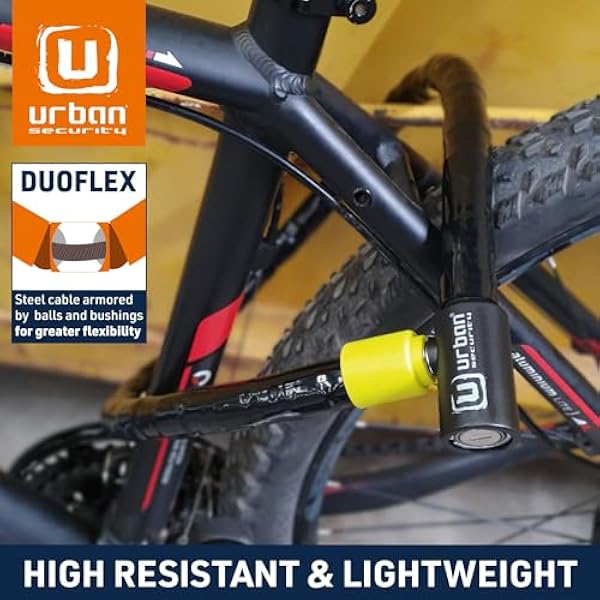 Urban Security UR5120 Шарнирная противоугонная цепь Duoflex из армированной стали универсальная для велосипедов мотоциклов и скутеров 120 см