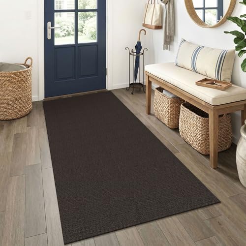 EARTHALL Washable Runner Rug, Non Slip Entry Runner, 3x6 Ft, Taupe/Coffee