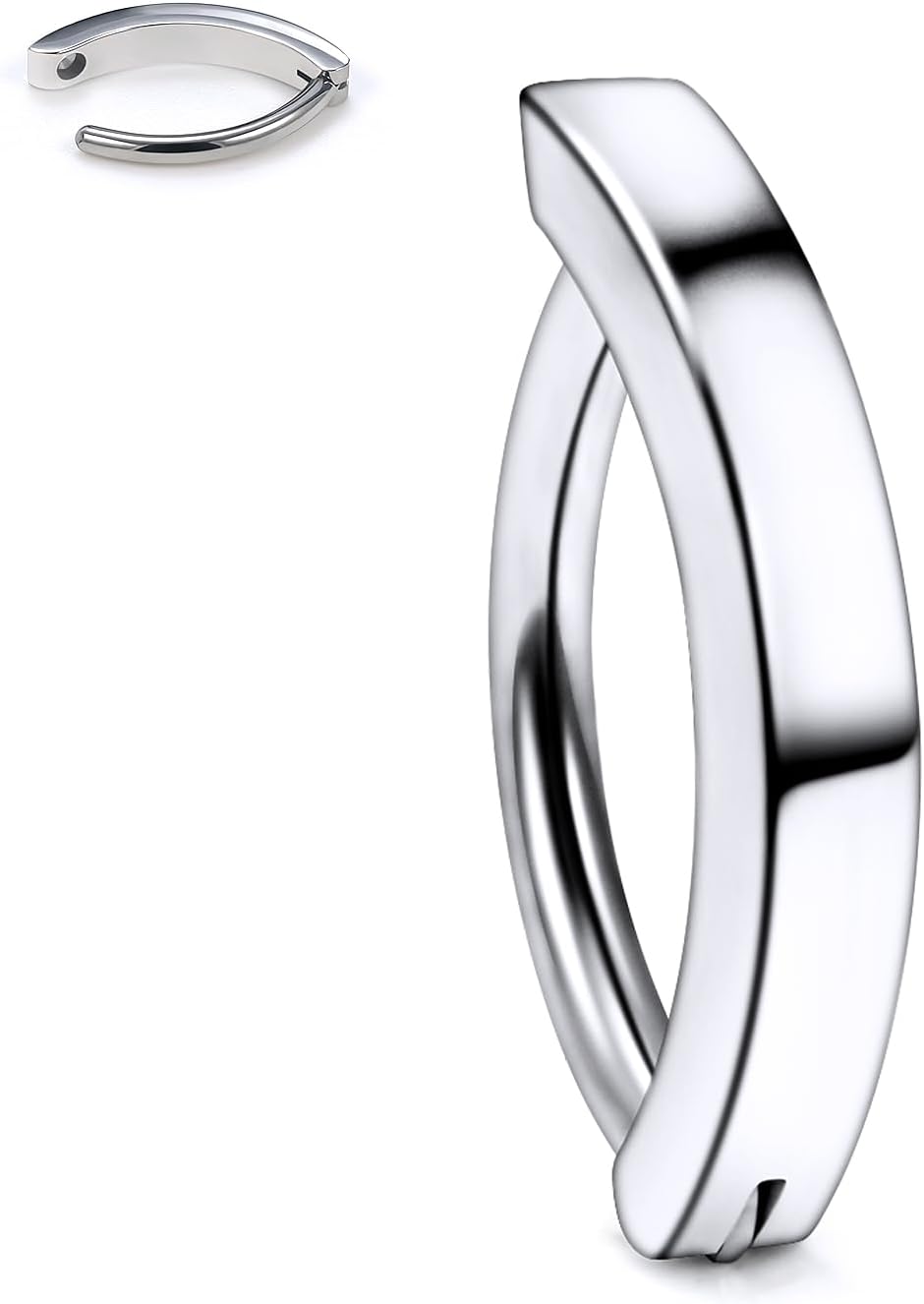 14G ASTM F136 Titanium Clicker Belly Button Ring for Women Cute CZ Small Hoop long Bar Belly Button Rings Simple Reverse Navel Rings Piercing Jewelry 10mm 12mm 14mm Bars