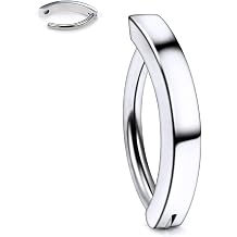 14G ASTM F136 Titanium Clicker Belly Button Ring for Women Cute CZ Small Hoop long Bar Belly Button Rings Simple Reverse Navel Rings Piercing Jewelry 10mm 12mm 14mm Bars