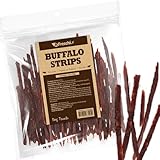 AFreschi Buffalo Dog Treats, All-Natural, Hypoallergenic, High Protein, Low Fat, Human Grade Puppy Chews – Healthy Grain-Free Training Treats, 12oz Jerky Strips