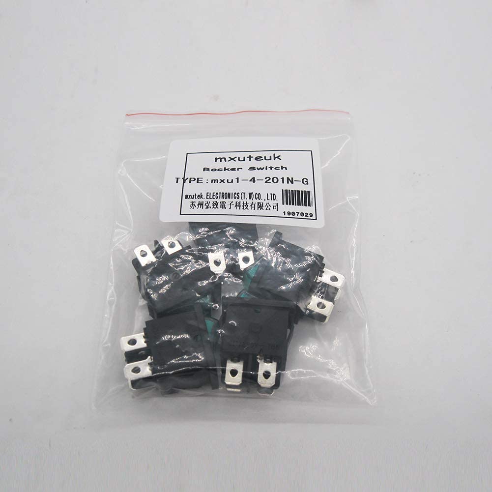 Get Popular Offer mxuteuk 5pcs AC110/120V Lighted Rocker Switch DPST Green Illuminated Snap-in Boat Toggle Power Switch ON-Off Switch 4 Pin 2 Position, Use for Household Appliances MXU1-4-201NG 🔥 mxuteuk 5pcs AC110/120V Lighted Rocker Switch DPST Green Illuminated Snap-in Boat Toggle Power Switch ON-Off Switch 4 Pin 2 Position, Use for Household Appliances MXU1-4-201NG