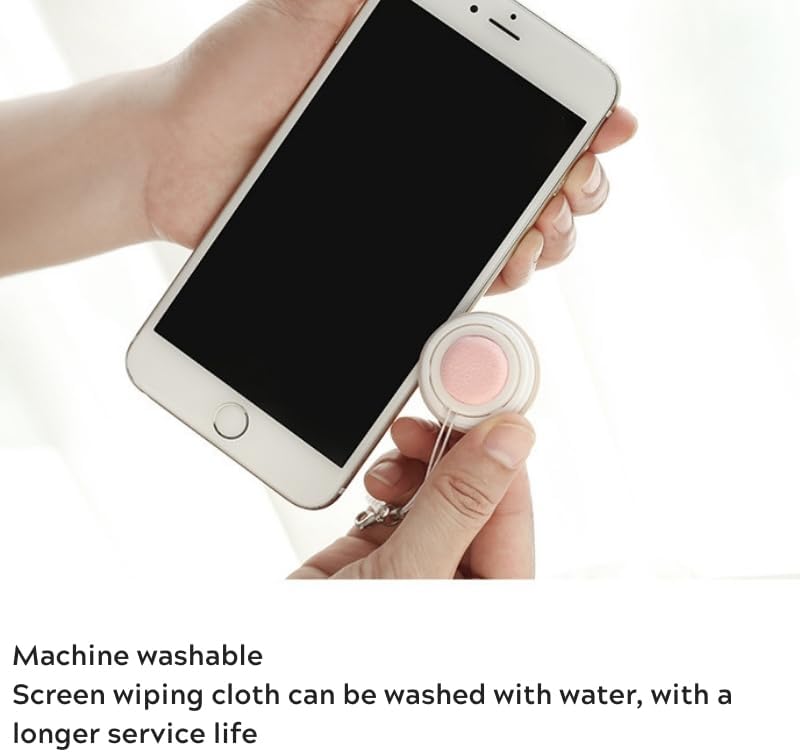Macaron Screen Cleaner 2 Pack – Portable Phone Screen Wipe & Glasses Lens Cleaning Cloth with Keychain Strap, Microfiber Suede Cleaner for Smartphones, Tablets, Eyeglasses, Camera Lenses