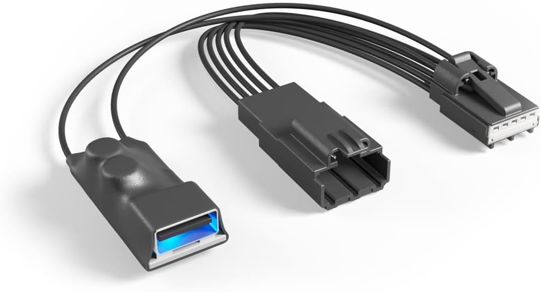 Dashcam Power Adapter (5-pin Type F) for Select Ford Vehicles. Compatible with Mach-E, Bronco Sport, Explorer and More. Built-in USB Power Source, Connects to Rearview Mirror, Easy to Install