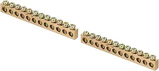 Generic 2 Pcs Ground Bus Bar Terminal Grounding Bar Brass 12 Positions Grounding Bars Block for Electric Box