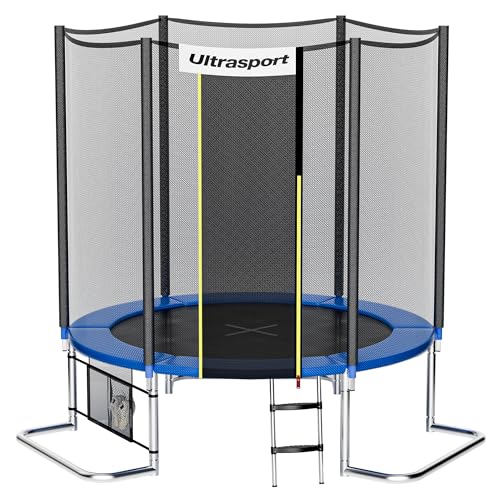 Ultrasport Trampoline Jardin – Ø180 à 430 Cm – Ressorts Wave, Filet Sécurité, Cadre Acier Galvanisé – Charge 130 Kg – Testé TÜV