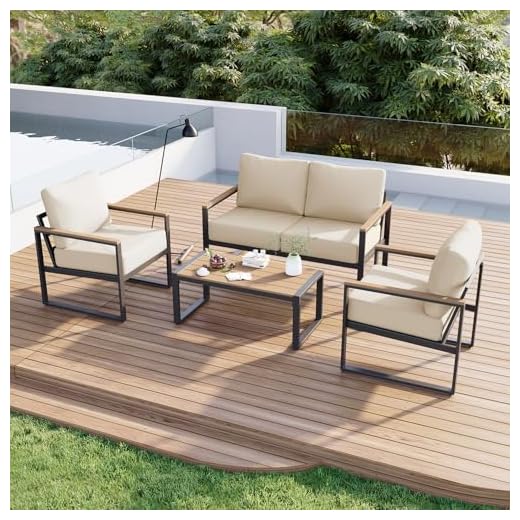 Aoxun 4-Piece Outdoor Patio Furniture Set